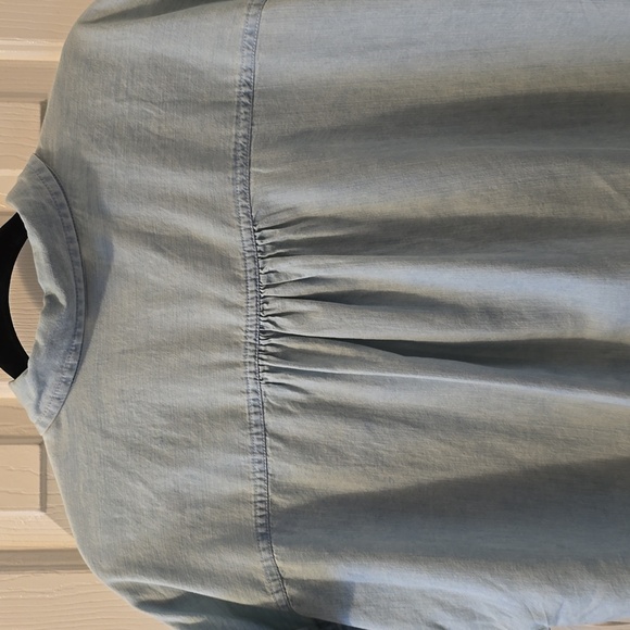 A.N.A WOMENS PETITE PLUS SIZE BLUE LIGHT WASH SHORT SLEEVE FRONT BUTTON TOP PXL - Picture 15 of 15